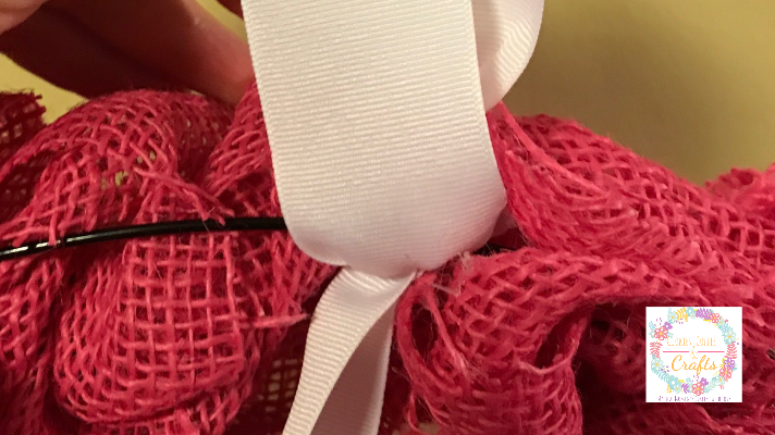 Add a ribbon to the back of the DIY Wreath to Hang it