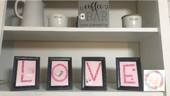 Love Picture Frame as DIY Valentines Decoration from the Dollar Store 