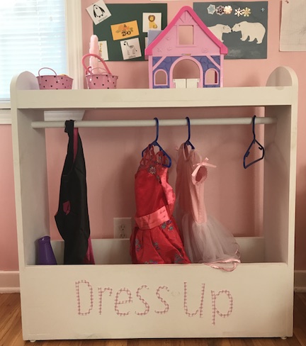 DIY Dress Up Storage for your  child's room.  Learn how to build this for your little one  to have dress up storage. 