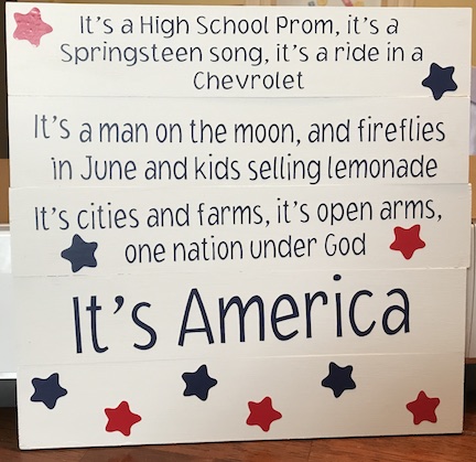 Have fun creating a sign using the chorus from your favorite song. I'm creating an It's America Patriotic Sign for the 4th of July using my Cricut Maker and Cricut Design Space