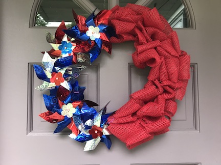 Head to the dollar tree and grab your supplies to create a patriotic pinwheel wreath. Find out how to make this wreath by following this easy tutorial. 