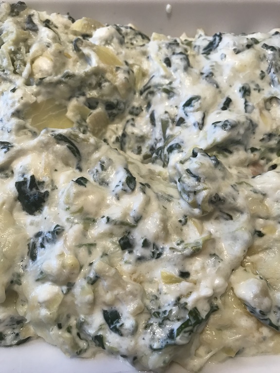  Impress your guest with this easy baked Spinach Artichoke Dip. Just measure, mix, and bake! #PartyFood #Dip #EasyRecipe #Christmas #ChristmasPartyFood #Recipe 