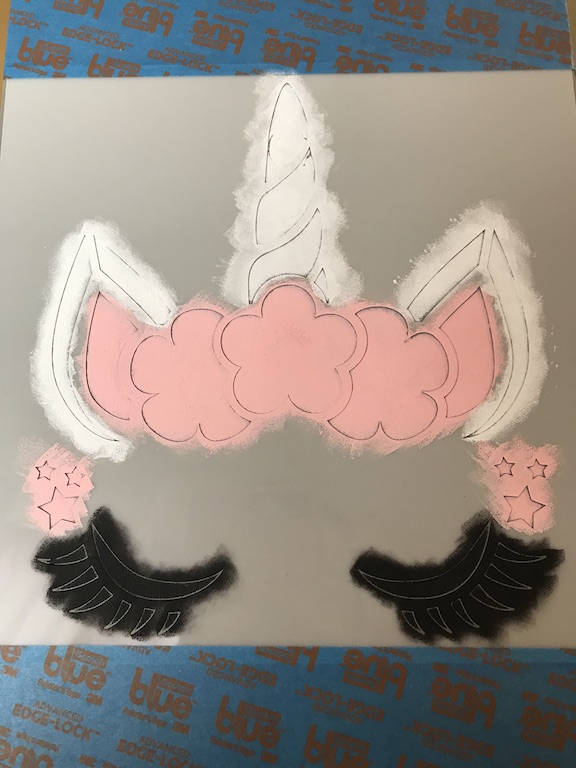 Perfect wooden sign for a girls room that loves unicorns. Create this awesome painted sign and add a saying with your Cricut. This unicorn makes fun wall art for any bedroom. #Unicorn #GirlsBedroom #KidsBedroomIdeas #Stencils #DIY #wooden 