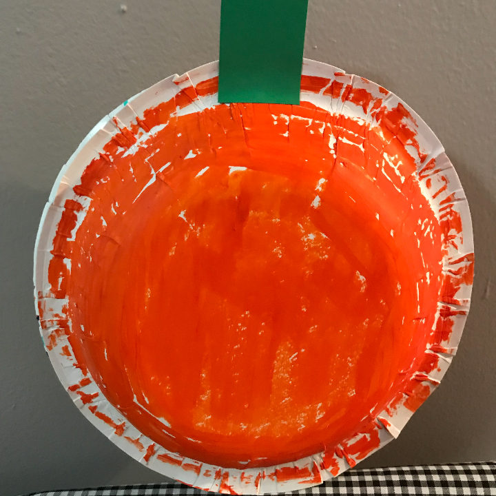 Easy Fall Pumpkin Craft for Kids using a paper bowl