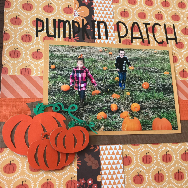 Premade Layout Family Pumpkin Patch HELLO FALL 12x12 Scrapbook Pages CoPPeR PuMPKinS