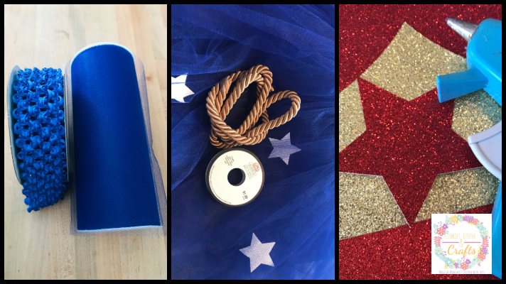 Supplies for Easy Wonder Woman Costume