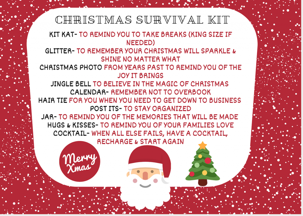 DIY Christmas Survival Kit with Printable Cookies Coffee and Crafts