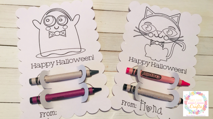 Halloween Coloring Cards with Crayons