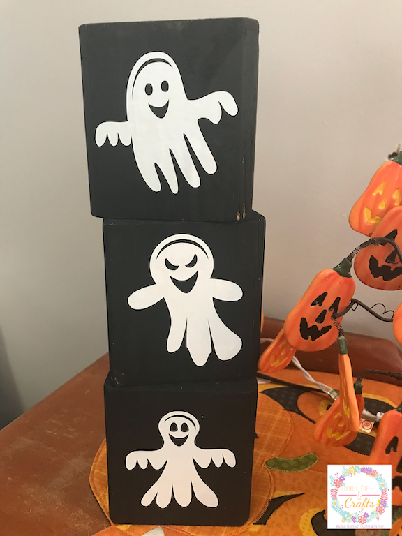 Silly, Spooky, Cute Ghost Wood Blocks for Halloween Decorations 