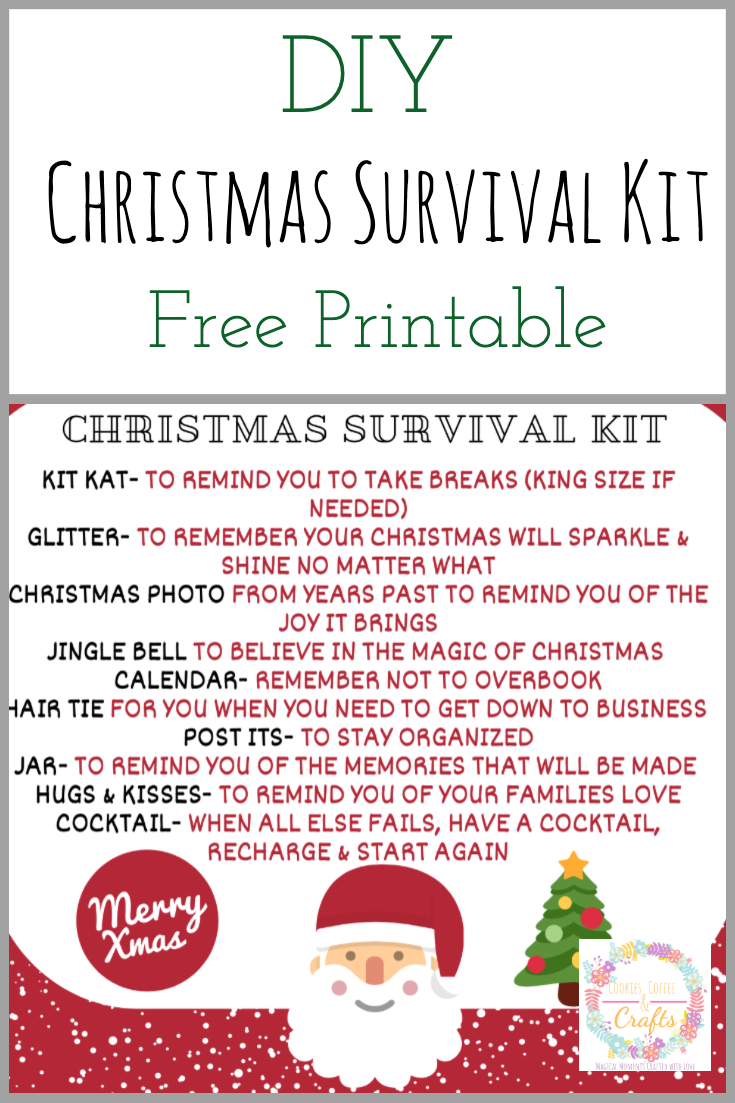 Diy Christmas Survival Kit With Printable Cookies Coffee And Crafts