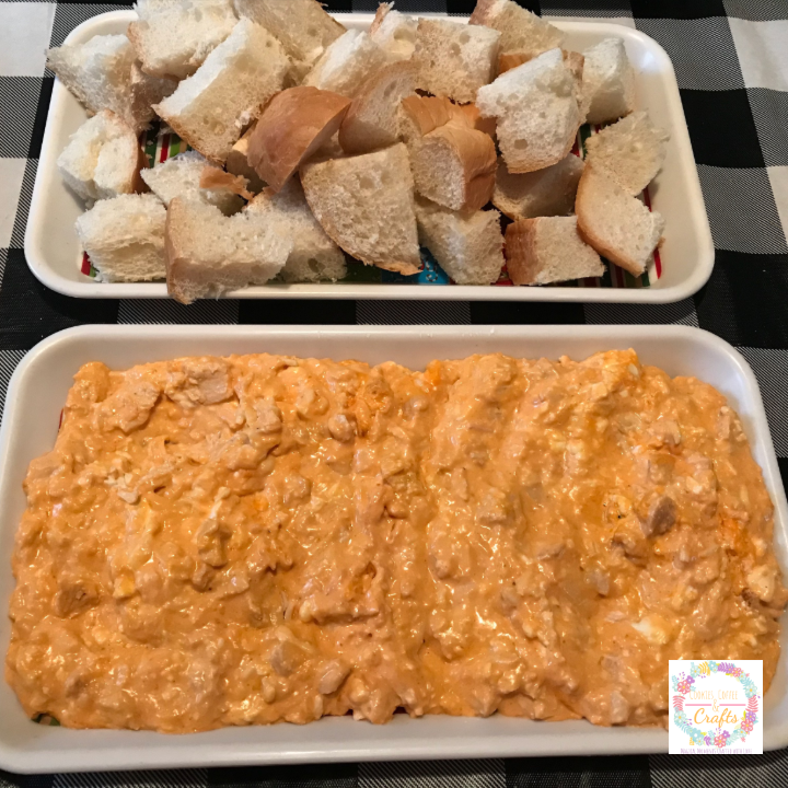 Easy oven baked buffalo chicken dip for appetizers at parties 
