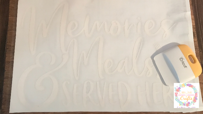 Meals and Memories SVG in vinyl for wooden farmhouse sign