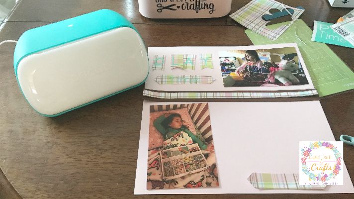 Cricut Joy and Scrapbook page and supplies