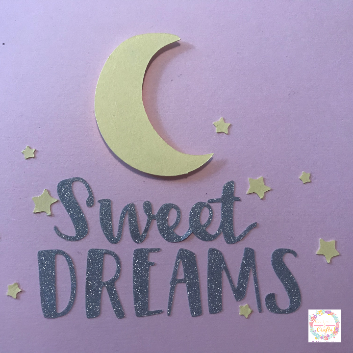 Sweet Dreams scrapbook page layout using the Cricut Joy