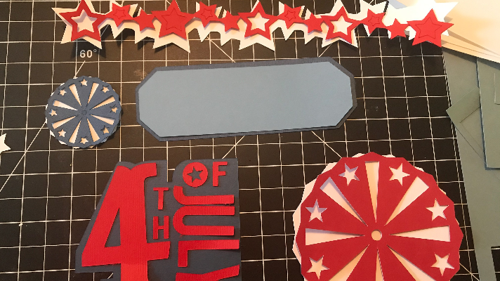 Scrapbook 4th of July Pieces for free Cricut Scrapbook Page