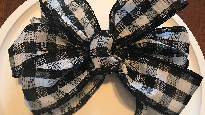 Buffalo Check bow with bowdabra for fall door hanger 