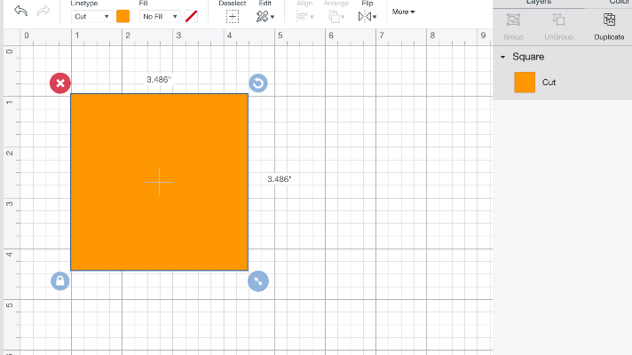 Creating a square in Cricut Design Space to make fall Cricut Project on