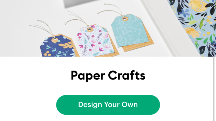 Open the app and scroll to paper crafts to start creating a paper project