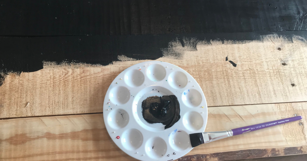 Painting the DIY Halloween Sign