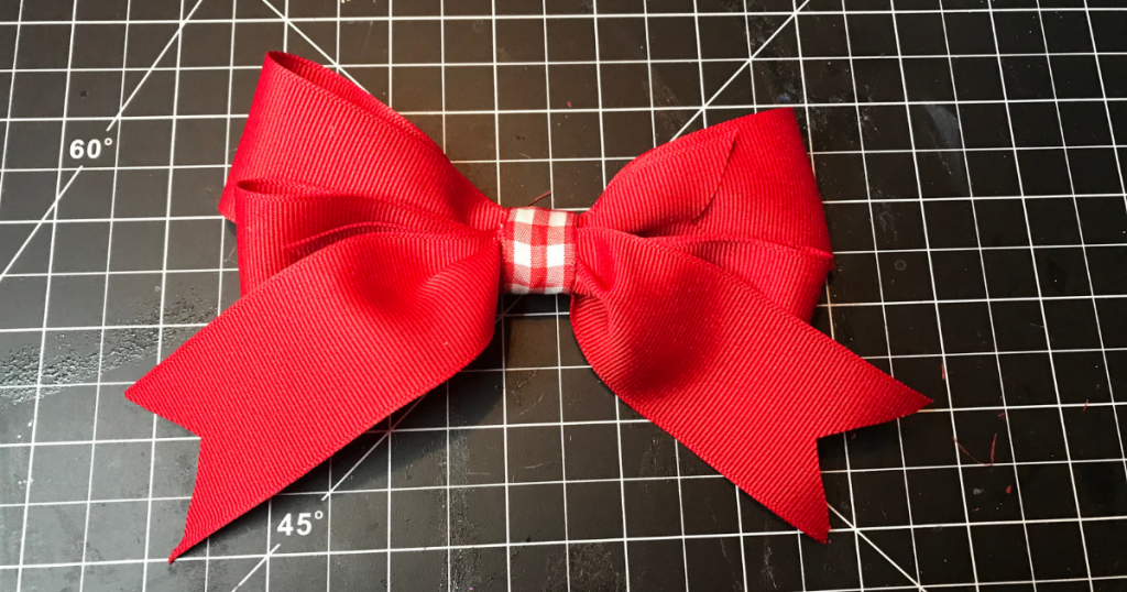 DIY double ribbon hair bow tutorial step by step