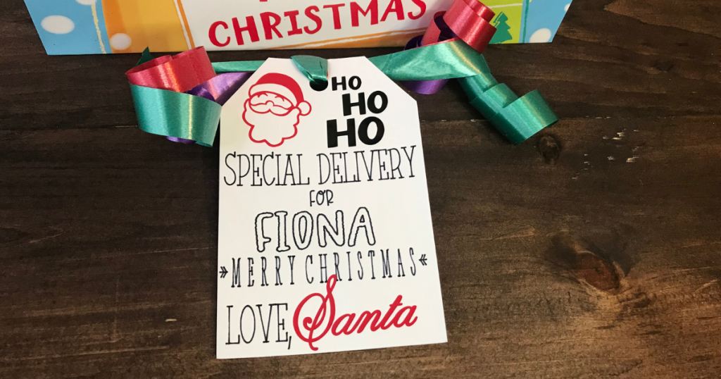 Special Delivery from Santa Claus gift tag with Cricut