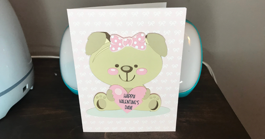 Puppy Valentines Day Card with Cricut 