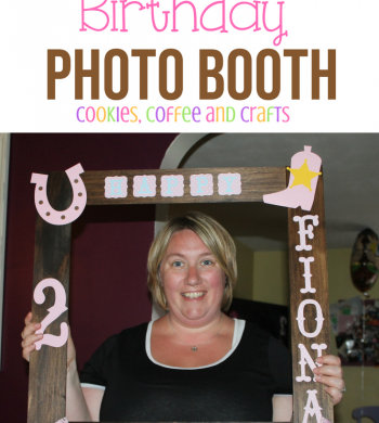 Create a pink cowgirl birthday party for your little girl. Make this easy DIY idea for a fun photo booth. #Cowgirl #Birthday #BirthdayParty #BirthdayDecorations #CricutMade #Pink #PhotoBooth #Country #Wood