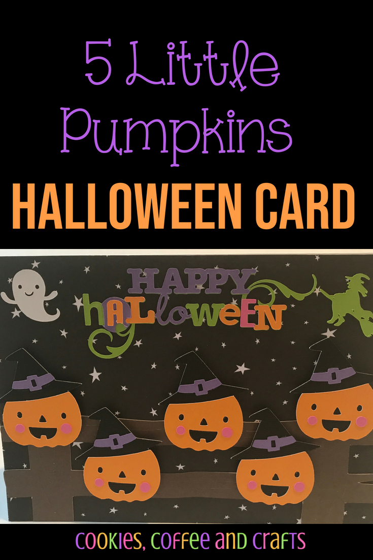 One of my favorite rhymes for Halloween is "5 Little Pumpkins" and I thought it would be so cute to create a card using my Cricut. Find out how to make this simple and cute pumpkin card. #Halloween #HalloweenCard #HalloweenParty #HalloweenIdeas #Pumpkin #pumpkineverything #pumpkincard #pumpkinideas
