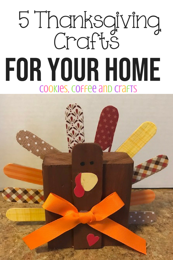 Turkeys and being thankful is what Thanksgiving is all about. Here are 5 Thanksgiving Crafts to decorate your home that are kid friendly, frugal, and perfect ideas for your home. #Thanksgiving #ThanksgivingCrafts #DIY #FallDecorating #FallDecorations #FallDIY #FallCrafts