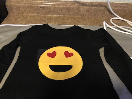 Tutorial to create an Emoji Valentine's Day Shirt with the Cricut EasyPress
