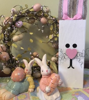 Create this adorable bunny from 2x4 Scrap Wooden and have an adorable decoration for Easter and spring.