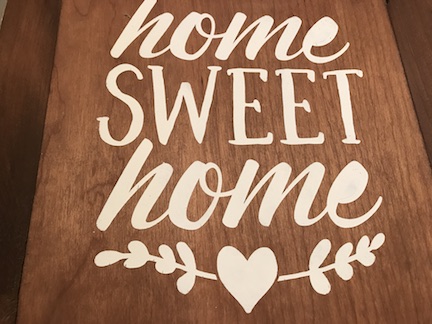 Create and design your own home sweet home farmhouse sign by making a stencil on your Cricut Maker and painting the design onto the wood. Distress the sign and give it a classic farmhouse sign look 