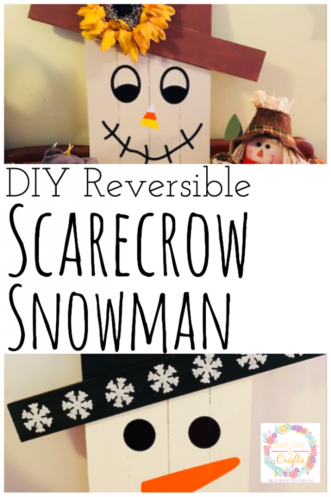 DIY Reversible Scarecrow Snowman