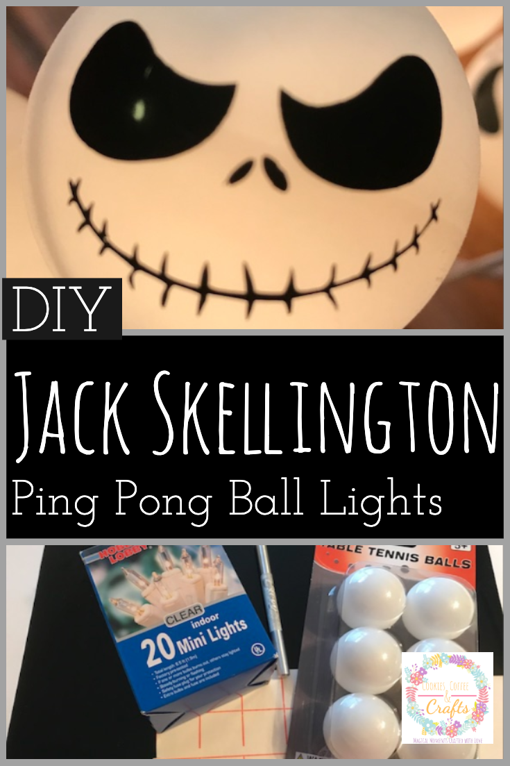 DIY Jack Skellington Ping Pong Ball Lights