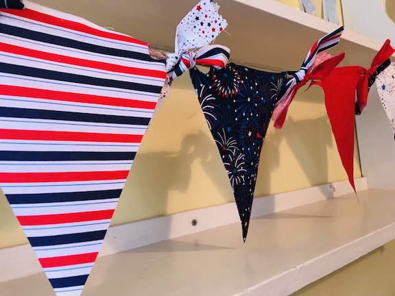 4th of July Fabric Banner Hanging