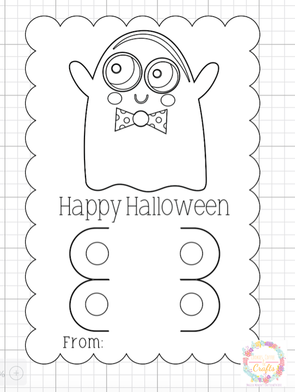 Ghost Coloring Card for Kids Halloween Classroom Party 