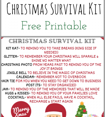 DIY Christmas Survival Kit with free printable