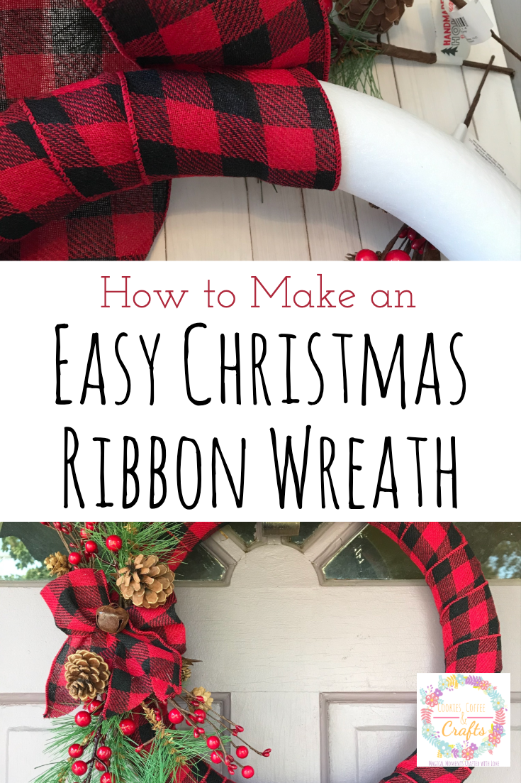 How to make an easy Christmas ribbon wreath tutorial for your front door