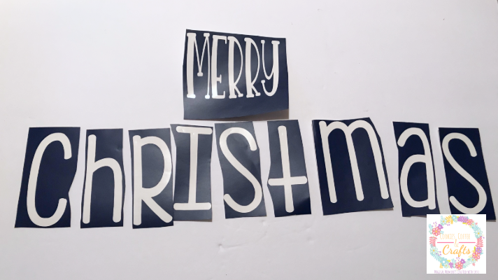 Weeded design for the Merry Christmas stencil for the wood porch sign