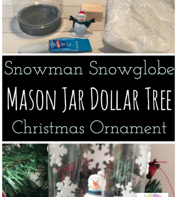 Snowman Snowglobe Mason Jar Dollar Tree Christmas Ornament