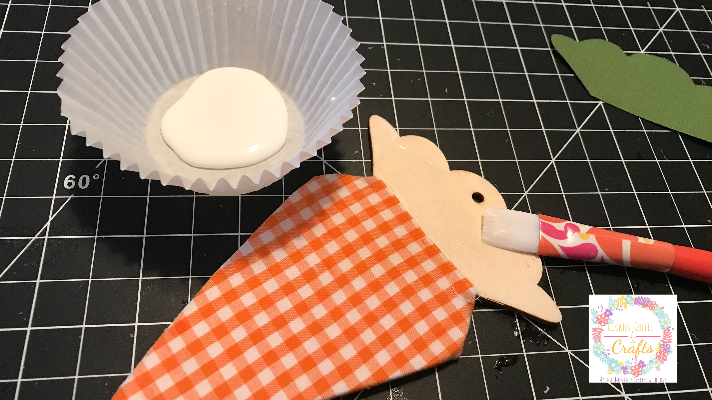 Adding carrot tops with Green card stock for the Easter Craft