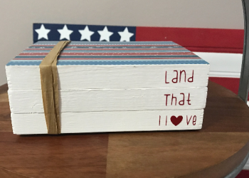 DIY Wooden Patriotic Book Stack