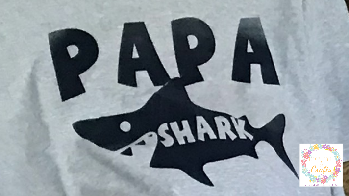 Papa Shark shirt using the Cricut Slice Tool 