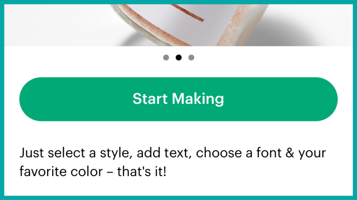 Click Start Making in the Cricut Joy App for labels 