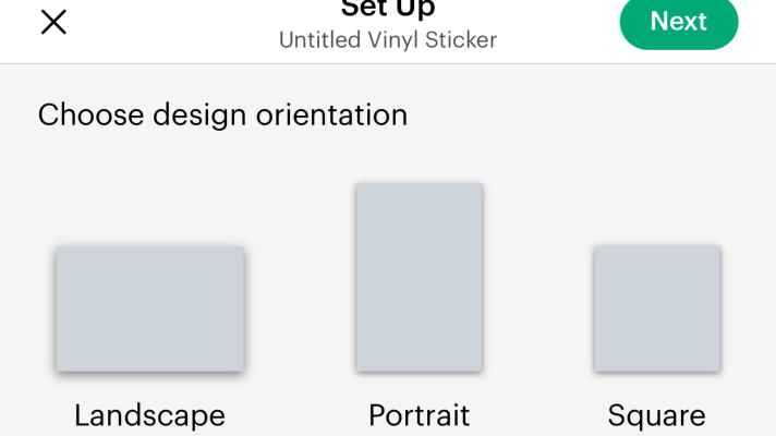 Choose the design orientation of your Cricut vinyl sticker