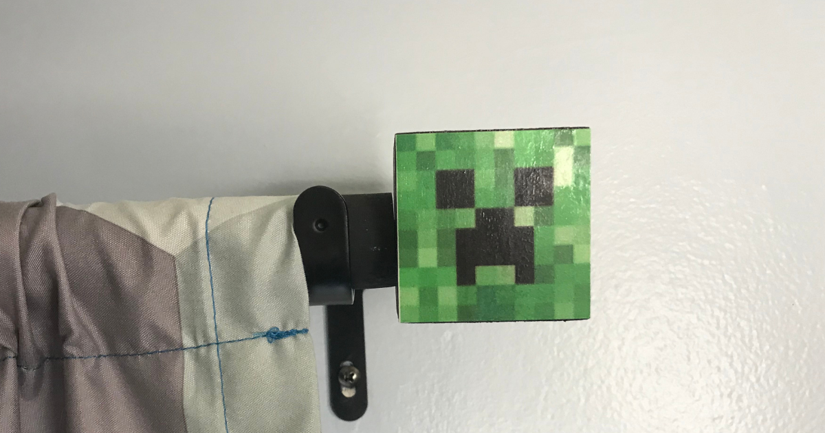 How to make a DIY Minecraft Creeper Curtain Rod 