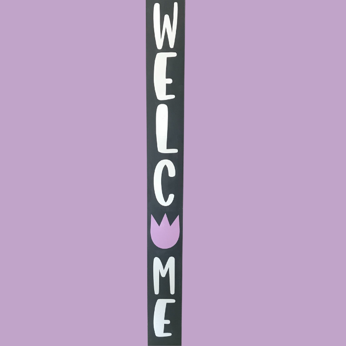 Spring vertical welcome sign for the porch with Cricut