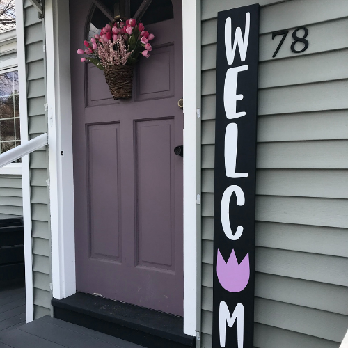 Spring welcome sign with Cricut