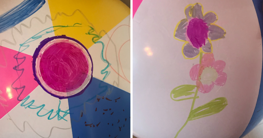 summer craft with Sharpies by drawing on a beach ball