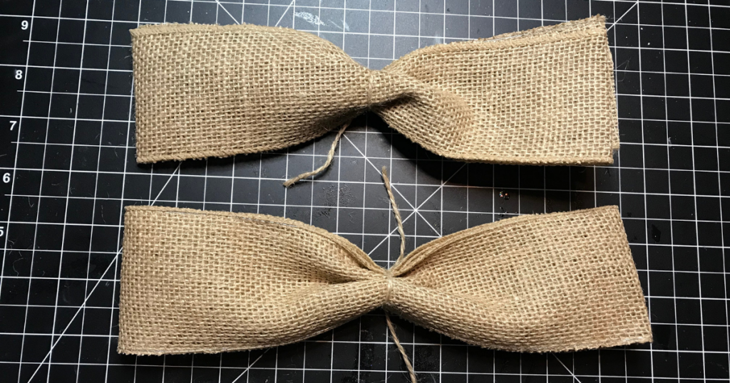 Burlap Ribbon bow parts for an easy double layered bow